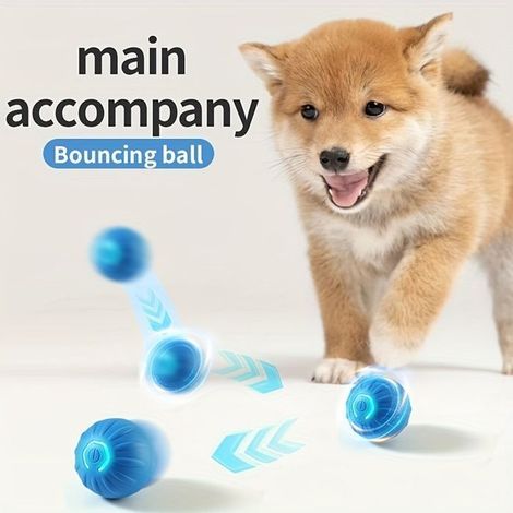 Vibrationsspielzeug für Hunde, leuchtender und vibrierender Ball, interaktiver Hüpfball für Hunde aller Größen – Blau (1/5)