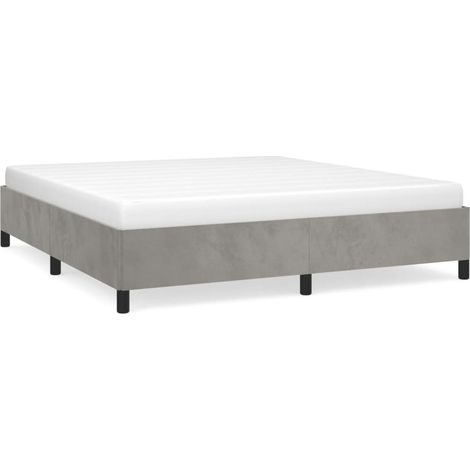 Maison Exclusive - Giroletto senza Materasso Grigio Chiaro 160x200 cm Velluto (1/5)