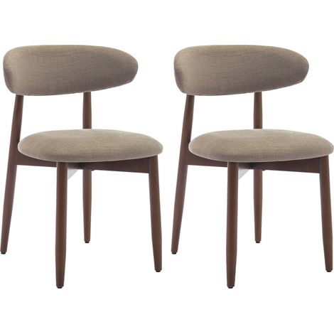SMARTUE - Juego de 2 sillas de comedor, robustas y elegantes, de estilo escandinavo minimalista, ideales para comedor y cocina - Color Camel