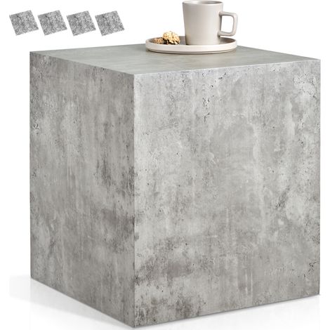 Table basse en panneau de fibres 45 x 50 cm aspect béton (1/5)