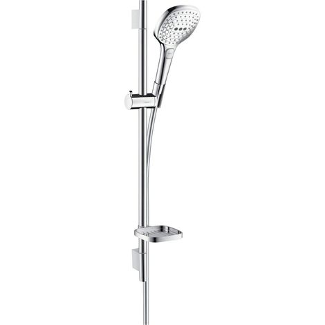hansgrohe Raindance Select E Set doccia 120 3 getti con asta doccia 65 cm e portasapone, cromo, 26620000 (1/5)