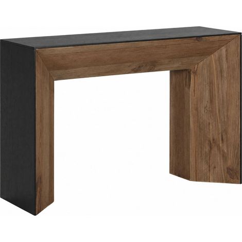 Console en bois vieilli et noir - naturel vieilli et noir (1/5)