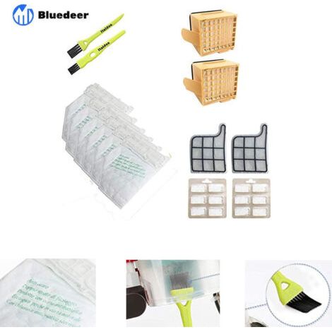 Sacs pour aspirateur compatibles avec Vorwerk Kobold VK135/VK136 - 6 sacs + 2 filtres + 12 parfums - Bluedeer-AquaForge (1/4)