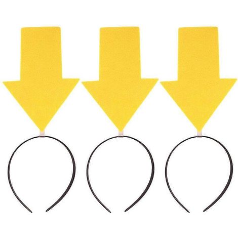 Lot de 3 serre-têtes flèches amusants et mignons, avec indication de direction (flèche vers le bas), parfaits pour Halloween, les spectacles, les anniversaires et autres fêtes. (1/4)