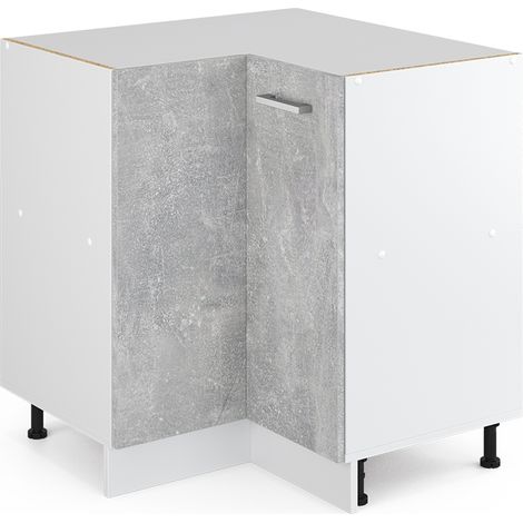 Eckschrank für Haushaltsgegenstände R-Line, Beton, 75.6 cm mit Tür, ohne Arbeitsplatte, Vicco