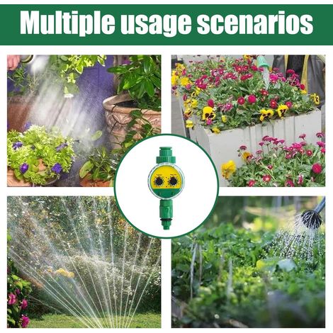 Programmateur d’arrosage – Durée 1-120 min – Intervalle 1-3 jours – 16 séances par jour – IP65 étanche – ABS anti-chocs et anti-UV – Installation sans outil – Grand écran – Pour jardin, balcon, serre (1/4)