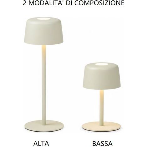 LAMPADA DA TAVOLO RICARICABILE SALVIA 2W 2700K 144LM IP44 1+1 ZAFFERANO AILATI