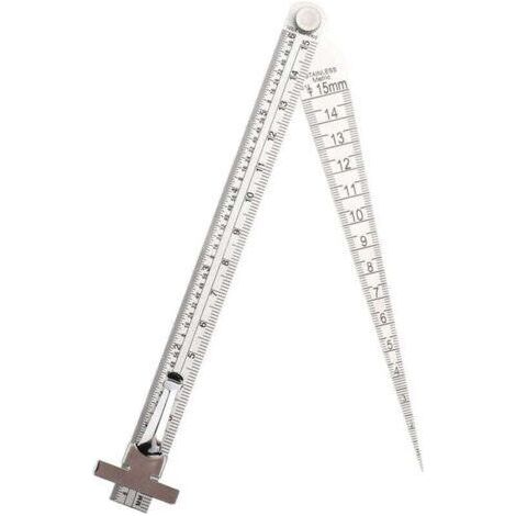 Stainless Steel Welding Taper Gap Gauge Depth Ruler Hole Inspection Tool (1/4)