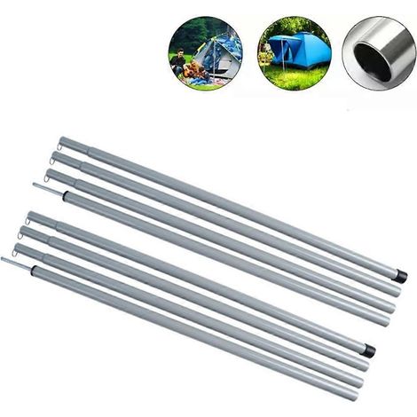 1 ensemble de 2 m de poteaux télescopiques universels en fer réglables pour tente de camping extérieure, avec système de pliage et d'installation. (1/5)