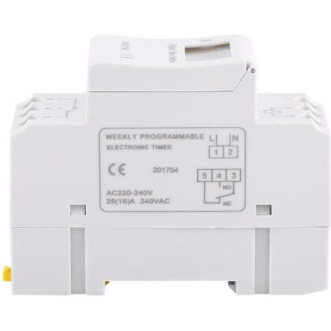 Programmateur Hebdomadaire Journalier Montage Rail Tableau Électrique 15A - AC 220V (1/2)