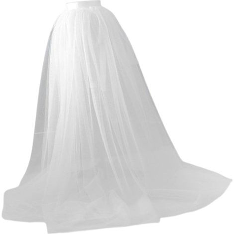 Femmes maille jupes été taille haute Tulle Tutu jupe longue fête de mariage bal maille Maxi jupe