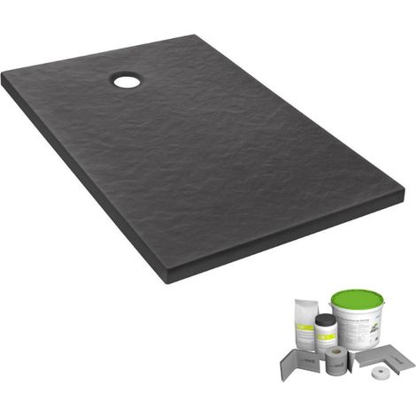 Pack receveur de douche 140 x 80 JACOB DELAFON Ipso rectangle gris anthracite + Kit d'étanchéité WEDI