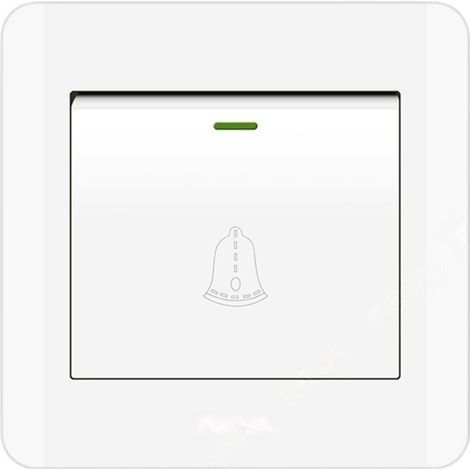 Bouton de sonnette extérieur. interrupteur de sonnette 220-250V avec panneau en verre trempé. Blanc1.3.38 pouces de diamètre