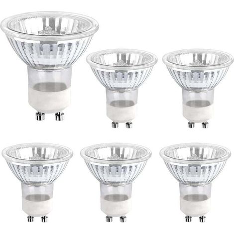 Lampadina alogena GU10 da 35W 230V, 380lm bianco caldo 2700K, faretto alogeno dimmerabile, per illuminazione di armadi e vetrine, confezione da 6