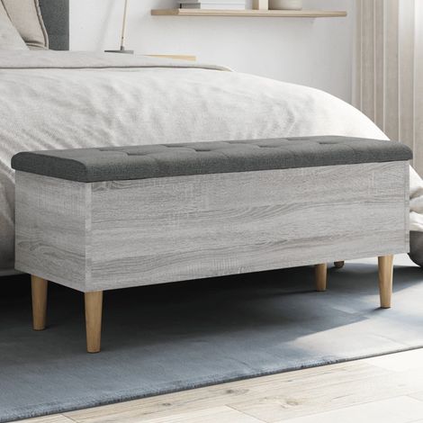 Sitzbank mit Stauraum Grau Sonoma 102x42x46 cm Holzwerkstoff CFW838969 (1/5)