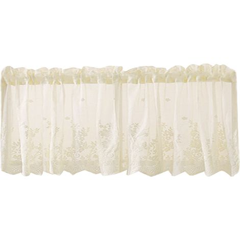 1 Rideau lambrequin, dentelle semi-transparente, broderie florale, polyester, pour cuisine, salle de bain, salon (1/5)