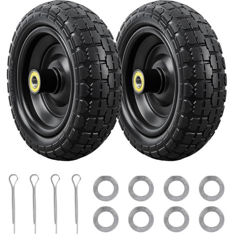 [Lot de 2] 13" Pneus Anti-crevaison, Pleins 4.00-6 Alésage d'essieu de 5/8 Pouce, Large de 3,2 Pouces, Pneus en Caoutchouc pour Brouettes, Chariots de Jardin et Chariots (1/5)