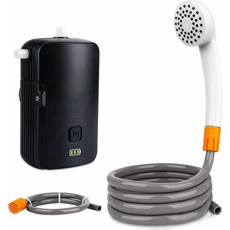 Douche extérieure, kit de douche extérieure/intérieure avec indicateur de niveau de batterie, 2 modes d'écoulement, 4400mAh, rechargeable par USB, 8,2ft (1/5)