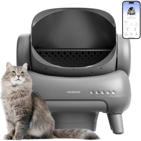 Litière Auto-nettoyante à Couvercle Ouvert pour Chat, bac à litière Automatique avec contrôle par Application