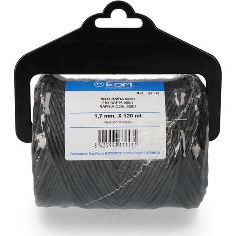 Fil de raphia 600/1, Bobine, 220g/120m, noir 87843