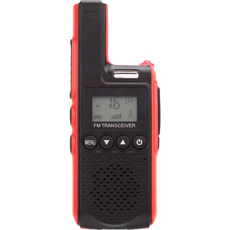 Mini talkie-walkie portable 99 canaux longue portée, son clair, 100-240 V, prise européenne rouge (1/5)