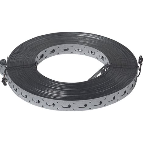 Aldes – Bande à trous 17 mm – Rouleau de 25 m – Feuillard perforé 0,6mm pour suspension réseau aéraulique – Charge maxi Ø 500 mm