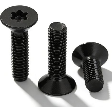 20 Pièces Vis à Tête Fraisée Torx M4 x 25mm en Acier Inoxydable - Vis à Mécaniques Boulons à Tête Plate Filetage Complet pour Meuble/Électronique - Noir (1/5)