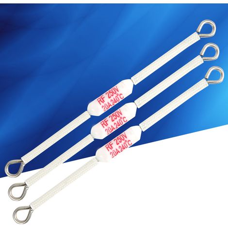 10 fusibles céramiques, accessoires électriques, pièces industrielles, bornier, 250 V, 20 A, 90 mm, 240 °C (1/5)