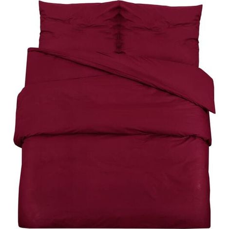 Housse de couette en coton Bordeaux 140x200 cm (1/5)