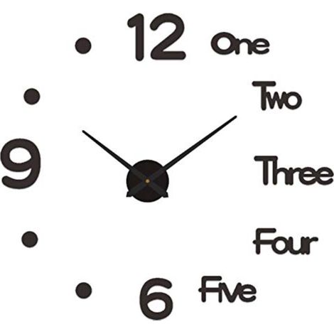 DIY-Wanduhren, Größe: 30 cm, moderne, modische Wanduhr, rahmenlose Wanduhr, 3D-Spiegelaufkleber, Heimdekoration, stumme Wanduhr (schwarz) (1/5)