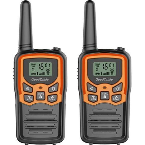 Talkie-walkie longue portée - Randonnée, camping, usage domestique - Pack de 2 (orange) - Communication fiable et portable pour toutes activités