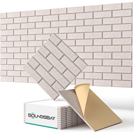 Acoustic Panels Self-Adhesive Beige Pack of 12 (1/5)