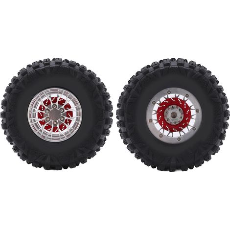 Stück Aluminiumlegierungsfelgen mit rutschfestem Gummireifen für Traxxas 1/10 RC Crawler (1/5)