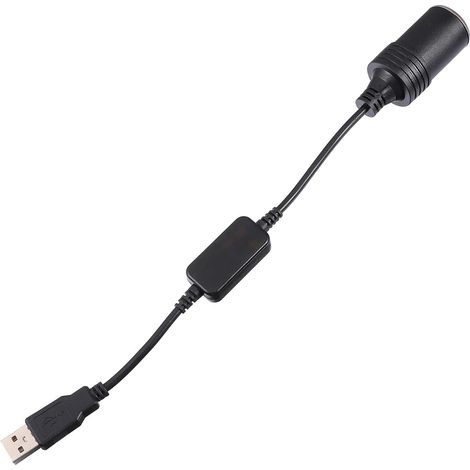 Adaptateur de Prise Allume-Cigare USB 5v vers 12v pour Voiture Circuit Convertisseur Boost et Câble en Cuivre PVC Noir, pour Enregistreur de Conduite (1/5)