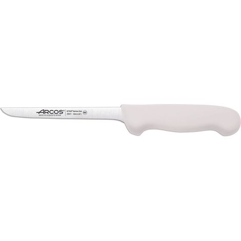 Ausbeinmesser Arcos Farbe - Prof  294124  aus Edelstahl Nitrum und ergonomisch weißem Polypropylen mango mit 16 cm Klinge, Vitrine