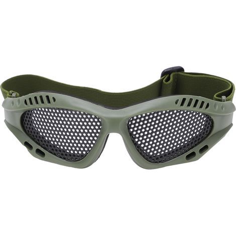 Schlagfeste, hochfeste, atmungsaktive Netzschutzbrille für Outdoor-Schießsport, Spiele und Reiten, militärgrün. (1/5)