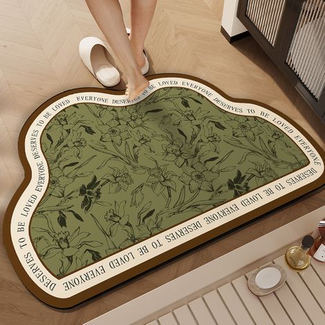 Tapis absorbant pour salle de bain à l'entrée, séchage rapide, antidérapant, résistant à la saleté, tapis pour toilettes - Nuage 40  60cm (1/4)