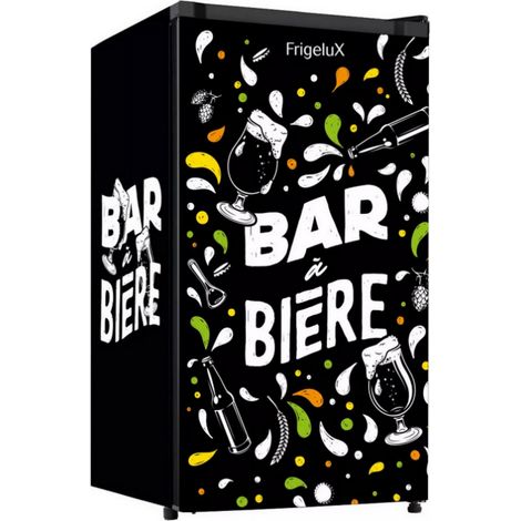 Bar a biere 88 L – BAB89NE – Classe E – 45 x 49 x 83,1 cm – Porte réversible avec sticker "Bar a biere" – Frigelux