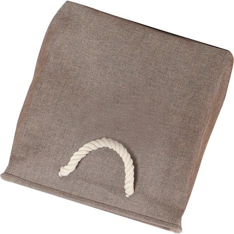 Panier à linge pliable en coton avec EVA rigide et poignée, bac de rangement tissu pour jouets et collations, marron (1/5)