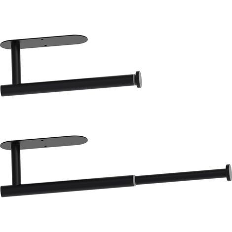 Porte Sopalin, Support essuie Tout rétractable, Porte Rouleau Essuie Tout Adhésif, Porte essuie Tout Mural Acier Inoxydable, pour Cuisine, Bain, Garage (Noir) (1/5)