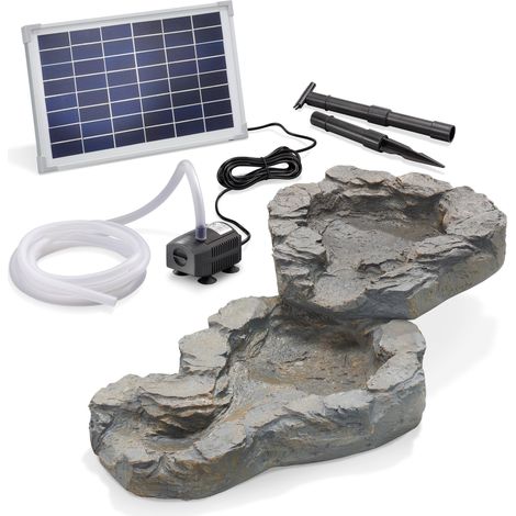 esotec Bachlaufschalen-Set 2-teilig mit Solarpumpe für Gartenteich 101308