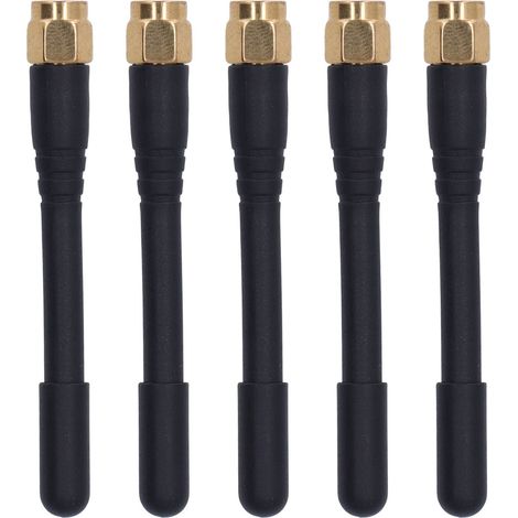 Antenne de signal 5PCS, omnidirectionnelle, étanche, double fréquence, connecteur SMA mâle, gain 3 dBi (1/5)