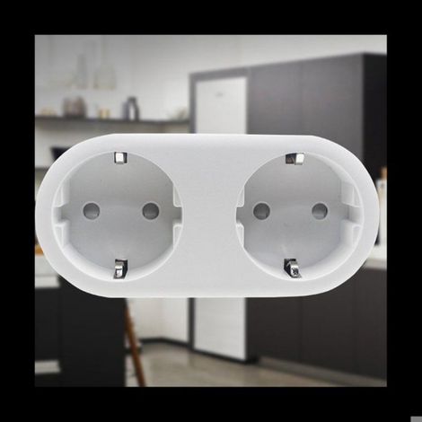 Wifi Smart Dual Socket Switch Plug Dual Socket EU Adaptateur Tuya Smart Life TéLéCommande Surveillance Prises de Courant Alexas (1/5)