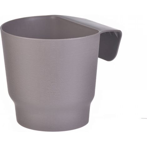 Pot de fleurs suspendu pour clôture de balcon, petit pot en plastique gris, adapté à la décoration de jardin extérieur, 1 pièce (1/5)