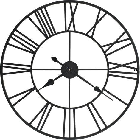 Wanduhr Vintage mit Quarzwerk Metall 80 cm XXL