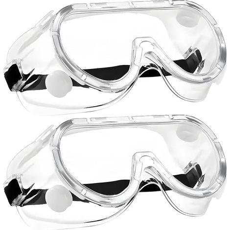 Lot de 2 paires de lunettes de sécurité, lunettes de travail pour porteurs de lunettes, lunettes de sécurité anti-poussière, transparentes, anti-buée, lunettes de sécurité (1/5)