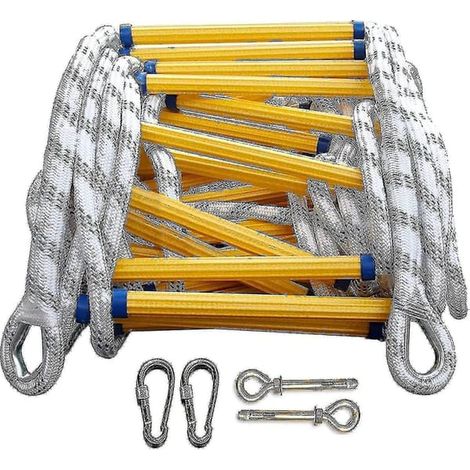 Ecleanfy - Échelle de pompier de 5 m, corde d'échelle de pompier, échelle de secours ignifugée (1/4)