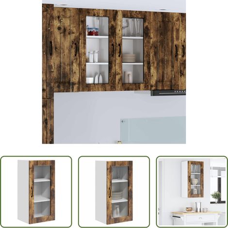 Küchenschränke Holz - Küchenschrank Geräucherte Eiche 40 x 31 x 80 cm Holzwerkstoff (1/5)