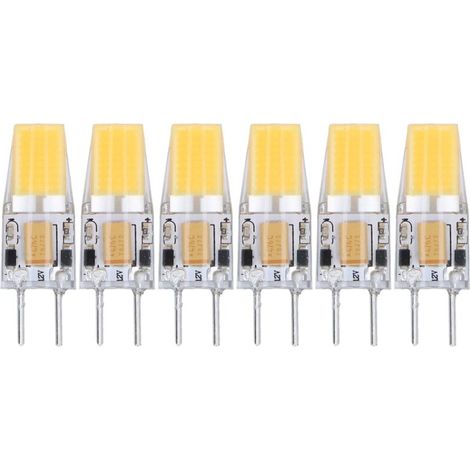 6PCS GY6.35 Ampoule 5W, Blanc Chaud, Ampoule Petite Taille, Flux Lumineux 500LM Convient pour Suspension, Suspension, Lampe de Bureau, Lampe Accent Éclairage de Paysage [Classe énergétique F]