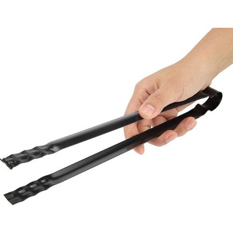 Aladdien - Pinzas para carbón - Clip para parrilla - Multifuncional - Negro - Pinzas para carbón - Ideal para barbacoas y picnics - 30 x 1,8 cm (1/5)